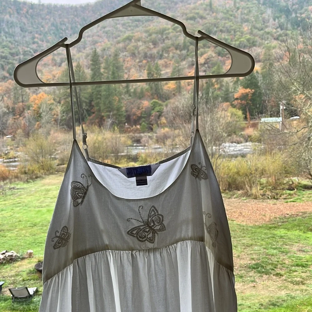 Rare Find! April Cornell White Cotton Butterfly Nightgown; Size S - Picture 3 of 8